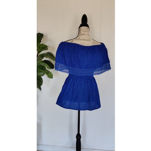 New Mexican Peasant Embroidered Blouse Off Shoulder Floral Top Handmade Sz M - Picture 3 of 8